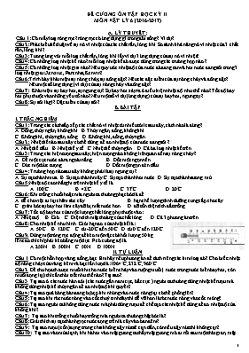 Đề cương ôn tập học kỳ II môn Vật lý 6 - Năm học 2014-2015